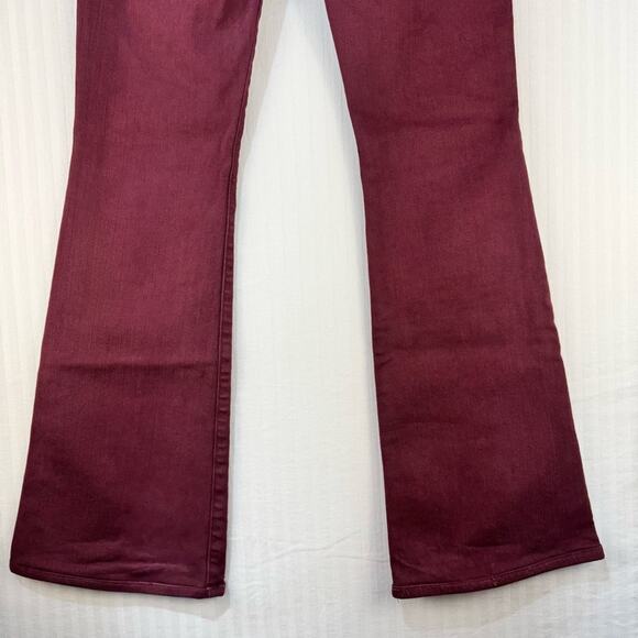 Veronica Beard Beverly Skinny Flare High-Rise Burgundy Red Denim Jeans Size 24 - Picture 8 of 10